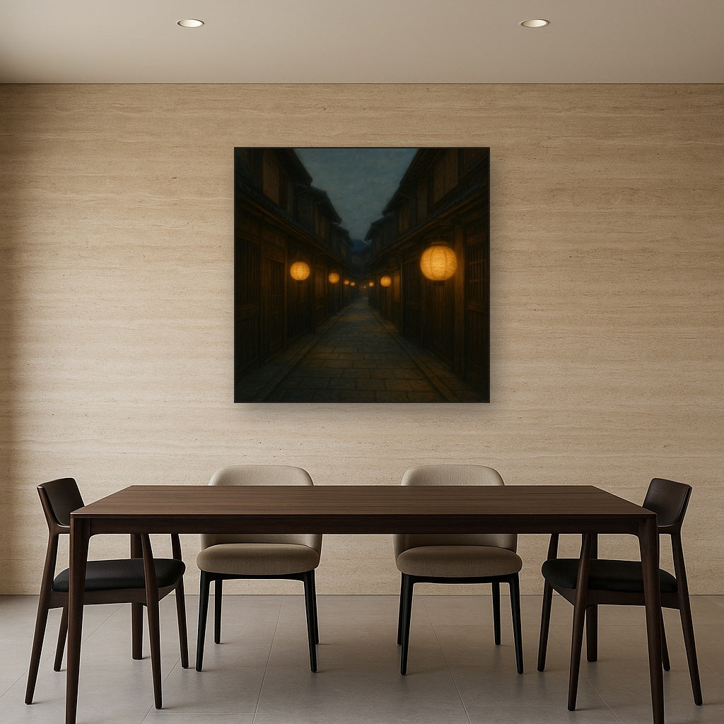 Old Kyoto Gion Alley in Soft Lantern Light No. 16 Oil Painting - View 4