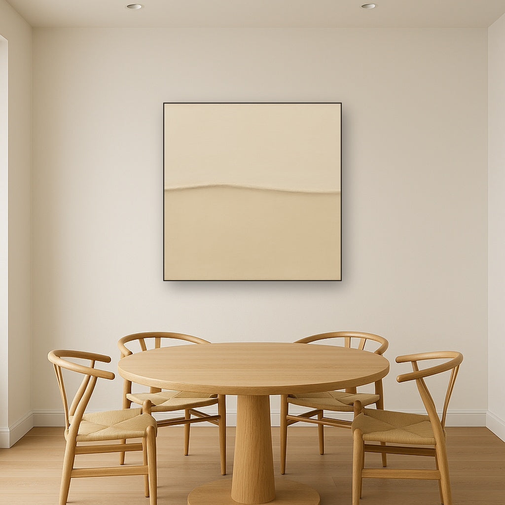 Minimalist White Horizon Band No. 7 - Modern Fine Art Oil Painting - View 4