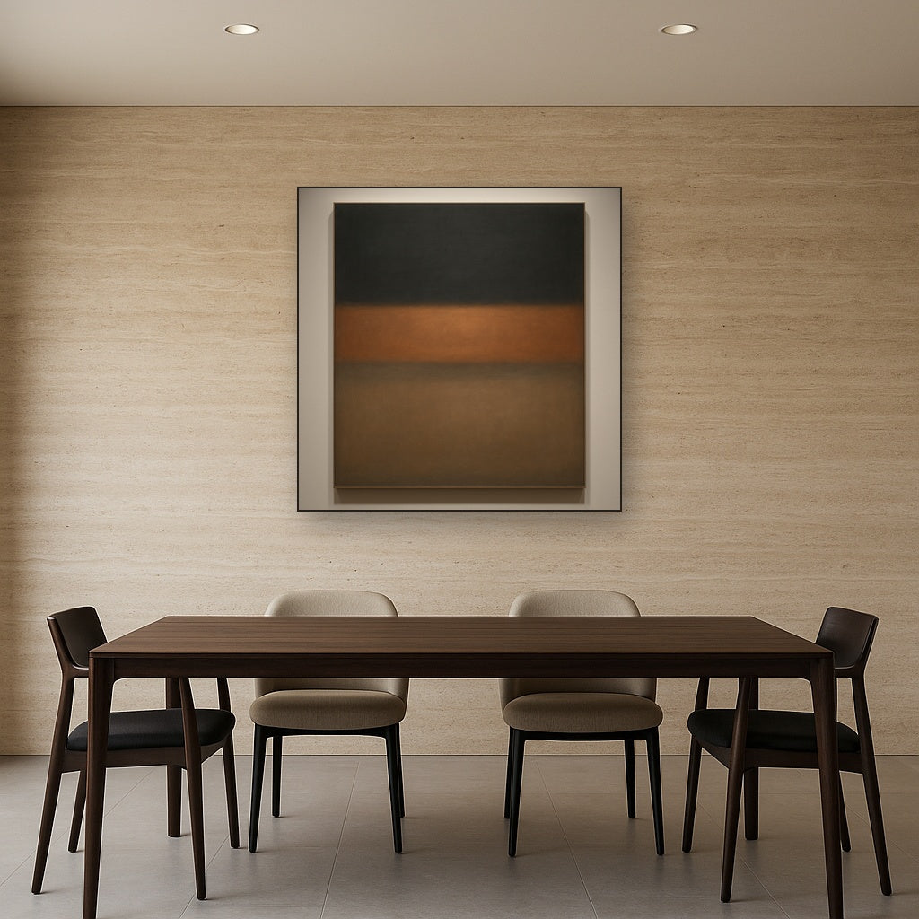 Charcoal Slate & Burnished Copper Horizon No. 10 Oil Painting - View 4