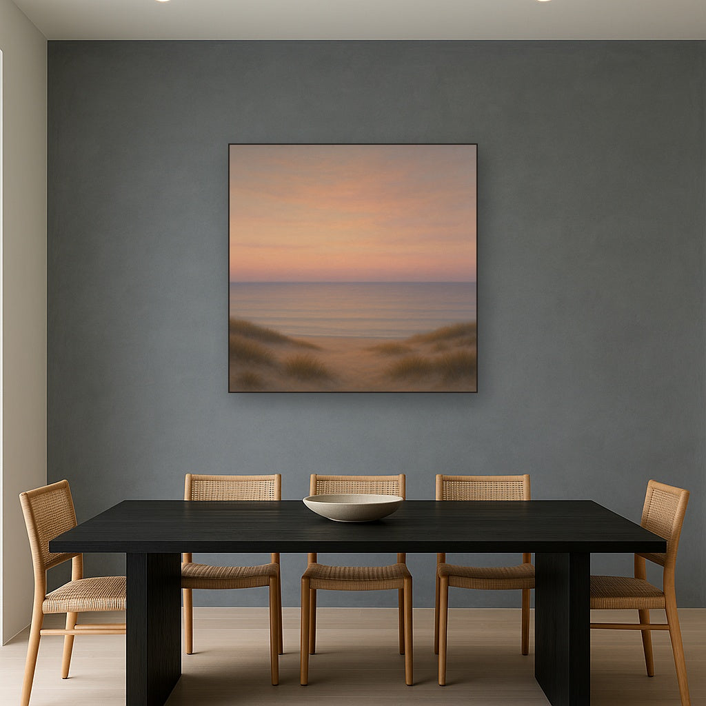 Pastel Dusk Horizon over Calm Atlantic Waters Oil Painting - View 4