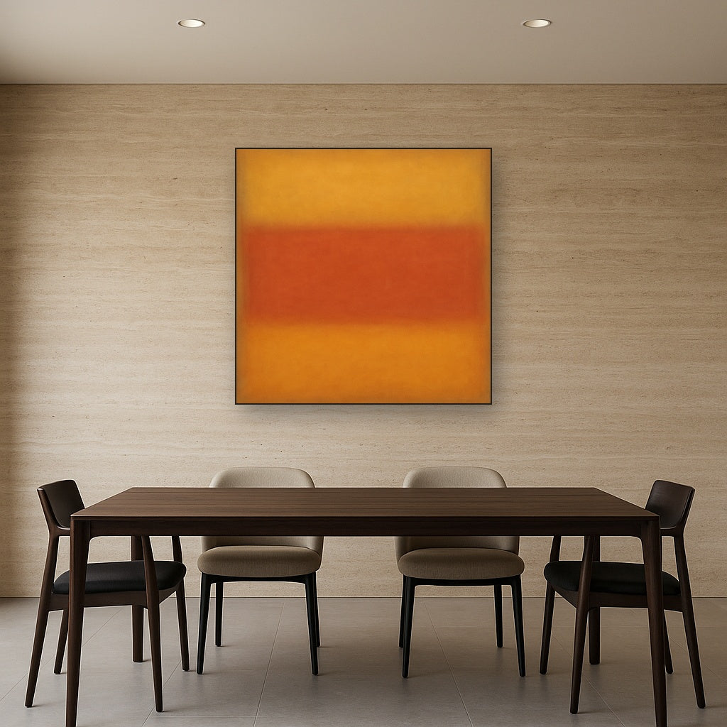 Luminous Ochre & Terracotta Horizon Color Field No. 23 Oil Painting - View 4
