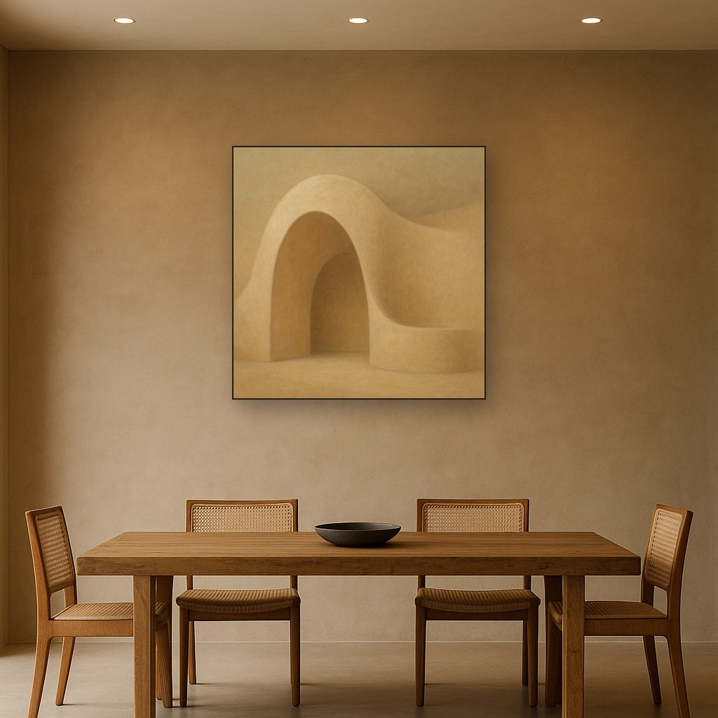Soft Architectural Curve in Desert Bone No. 3 Oil Painting - View 4