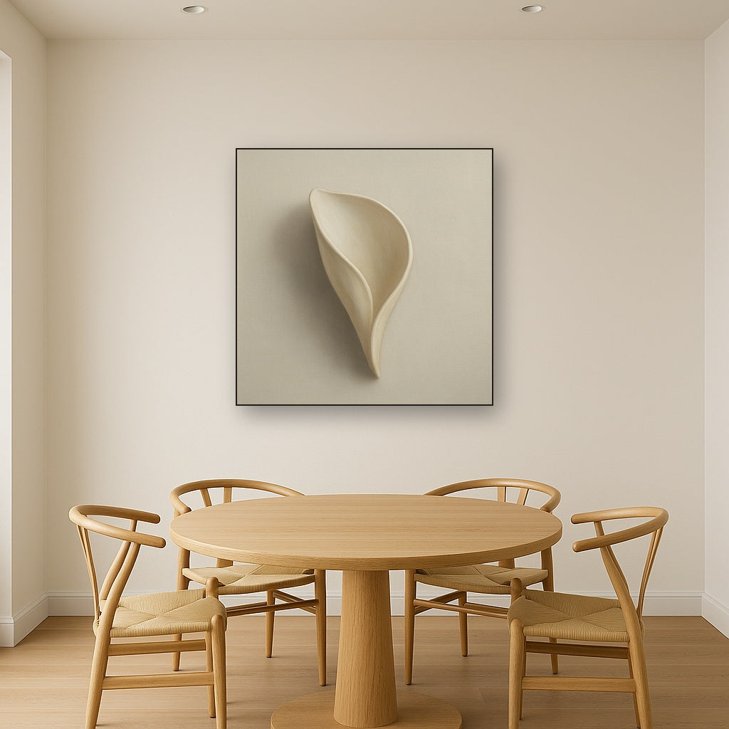 Sculpted Ivory Floral Contour No. 1 - Modern Fine Art Oil Painting - View 4