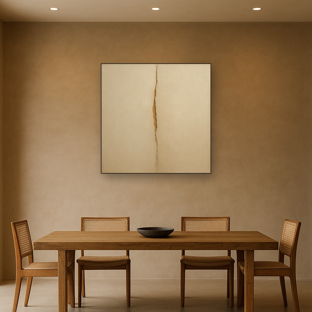 Tactile Stucco & Ochre Rift No. 9 - Modern Fine Art Oil Painting - View 4