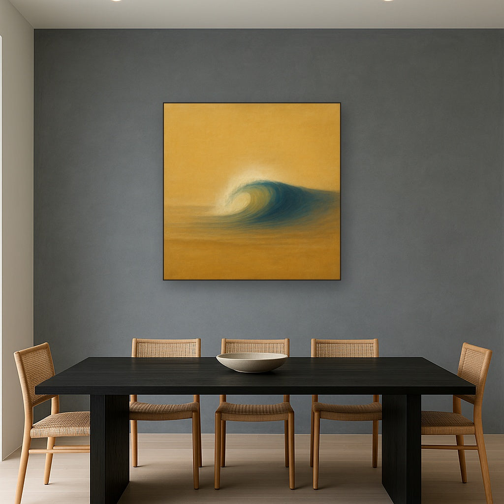 Single Wave Crest in Morning Light No. 4 - Modern Fine Art Oil Painting - View 4