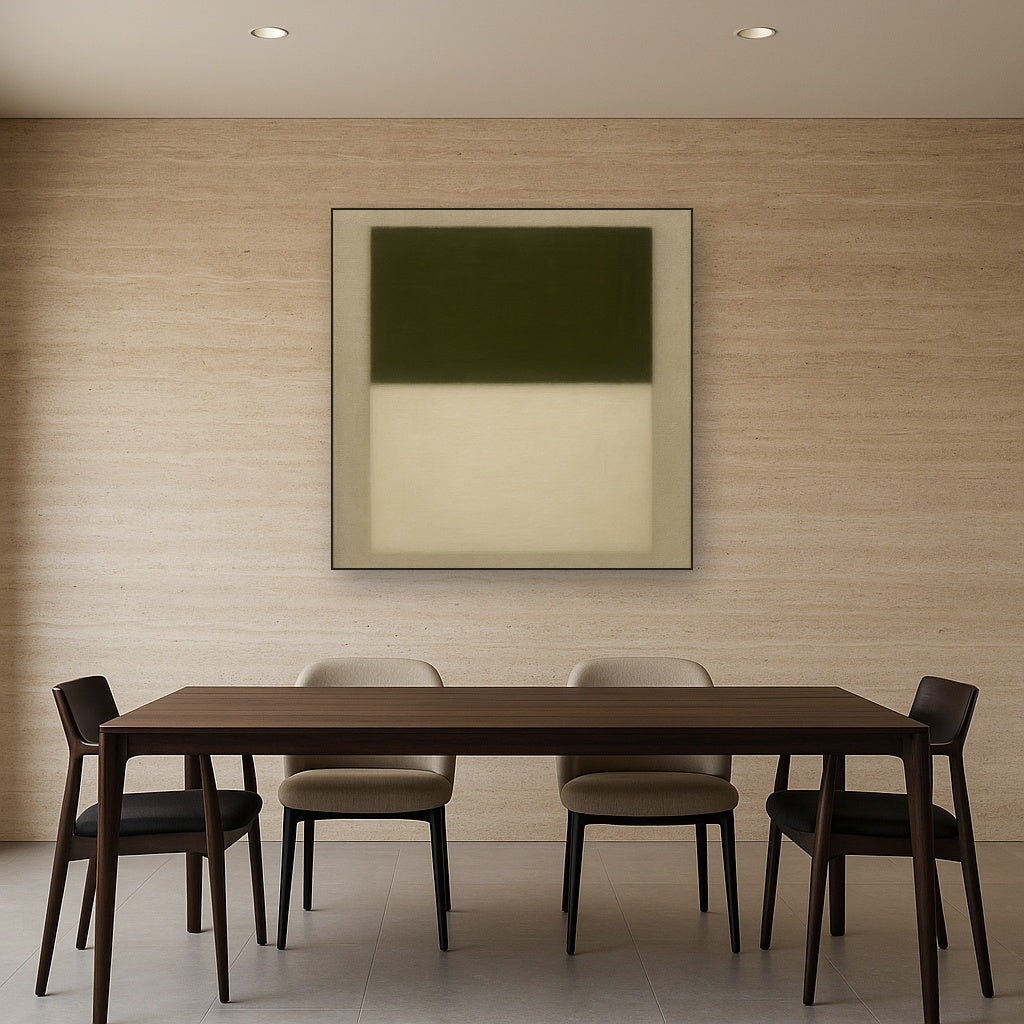 Sage Olive & Alabaster Balance No. 3 - Modern Fine Art Oil Painting - View 4