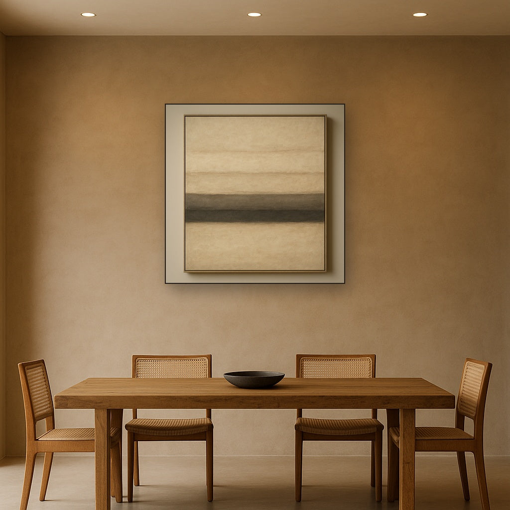 Raw Limestone Horizon & Washed Linen No. 21 Oil Painting - View 4