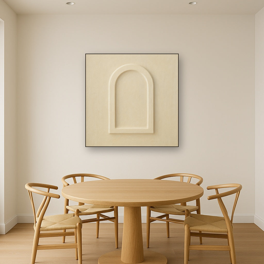 Textured Monolithic Plaster Arch No. 9 - Modern Fine Art Oil Painting - View 4