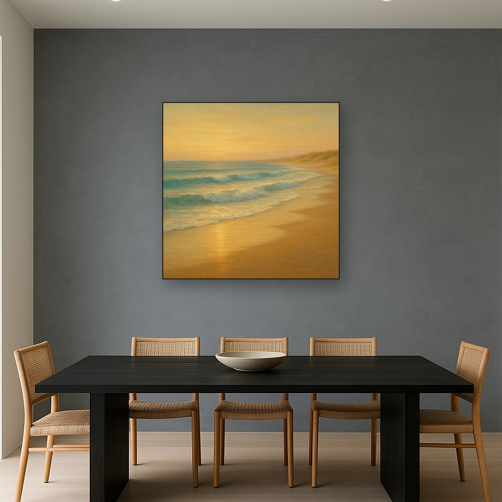 Gentle Breaking Waves & Wet Beach Reflection No. 10 Oil Painting - View 4