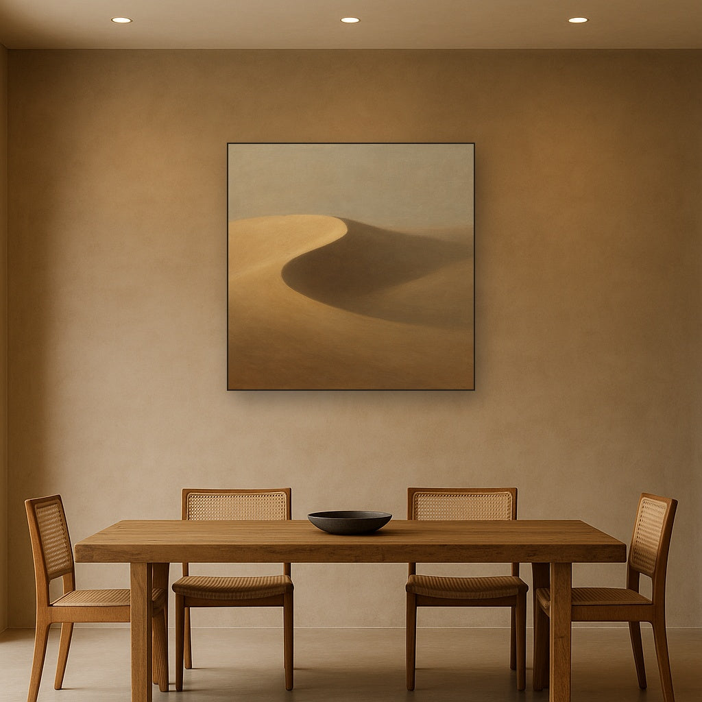 Muted Desert Dune Geometry No. 8 - Modern Fine Art Oil Painting - View 4