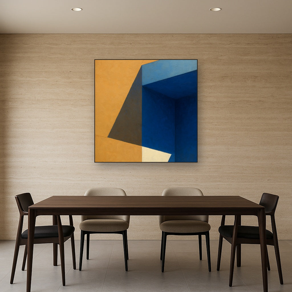 Sun & Shadow Architectural Facade Geometry No. 8 Fine Art Oil Painting - View 4