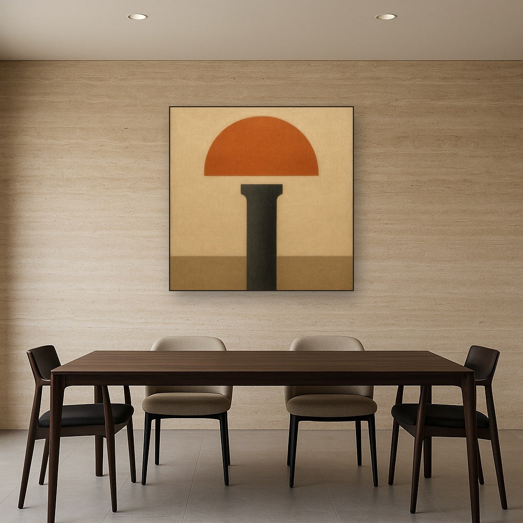Semicircle Horizon & Minimalist Pillar No. 13 Oil Painting - View 4