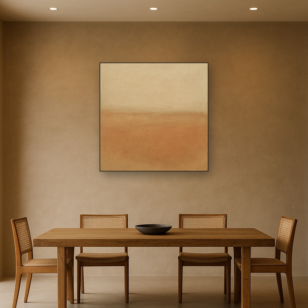 Earthy Raw Linen Texture Field No. 4 - Modern Fine Art Oil Painting - View 4
