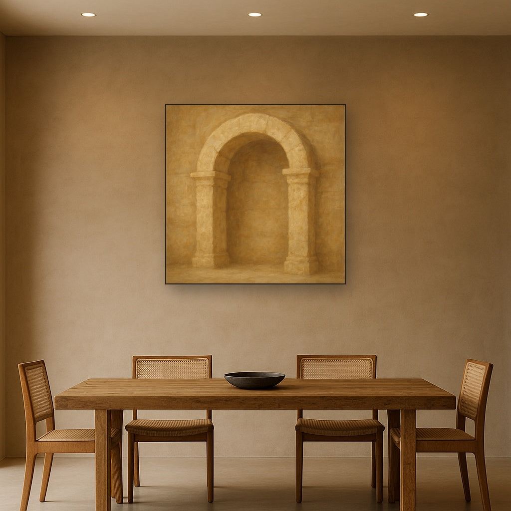 Travertine Stone Arch & Earth Tones No. 15 Oil Painting - View 4