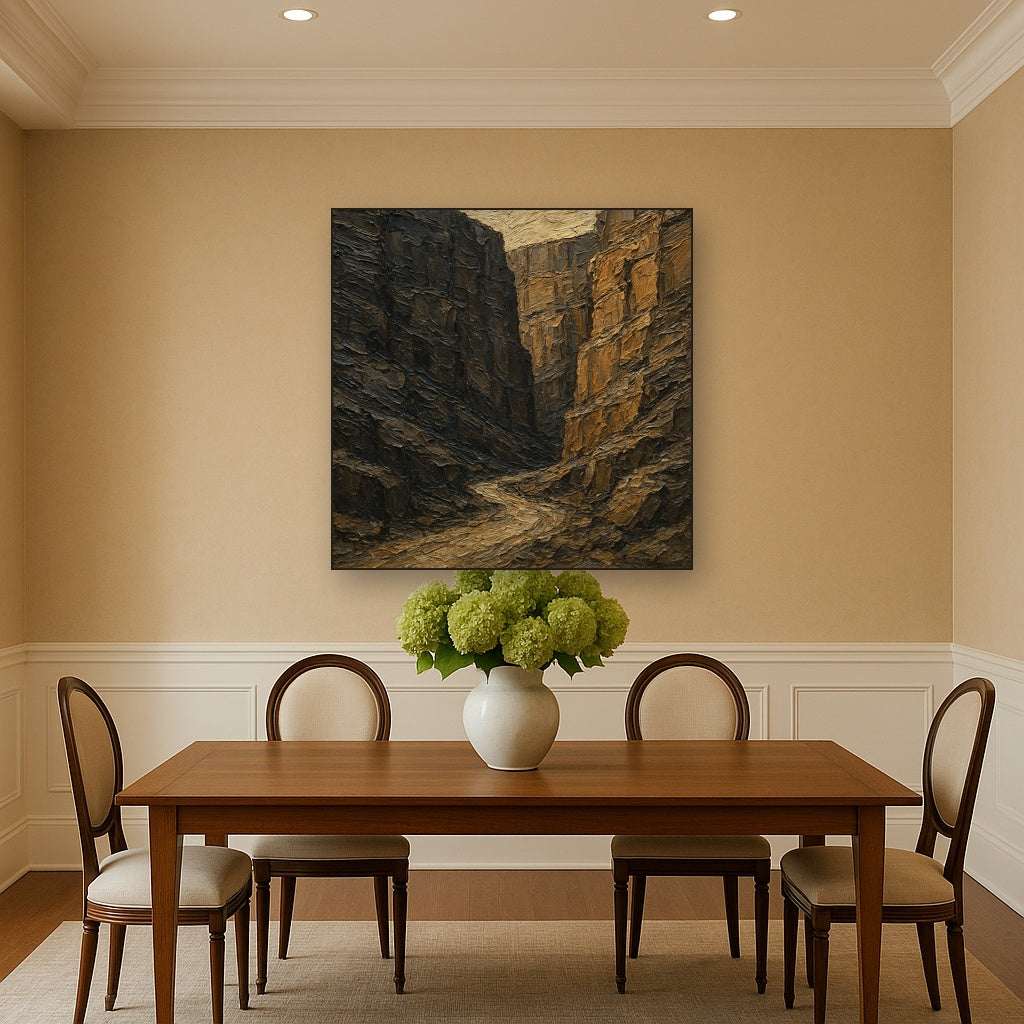 Basalt Canyon Knife Texture Oil Painting - View 4