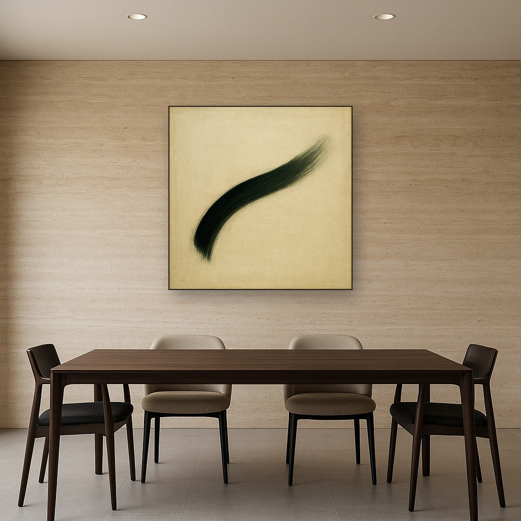 Monochrome Brushstroke Void No. 5 - Modern Fine Art Oil Painting - View 4