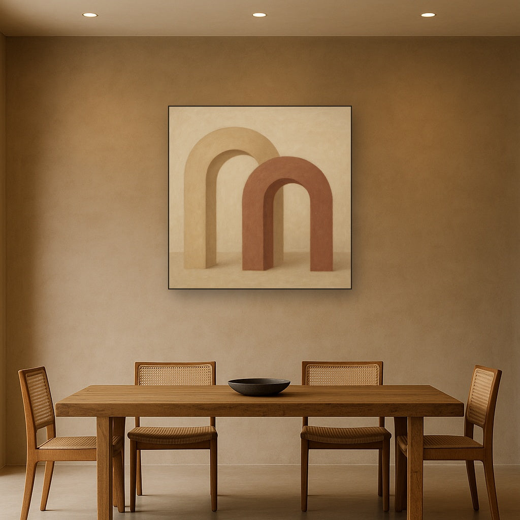 Minimalist Japandi Archways No. 10 - Modern Fine Art Oil Painting - View 4