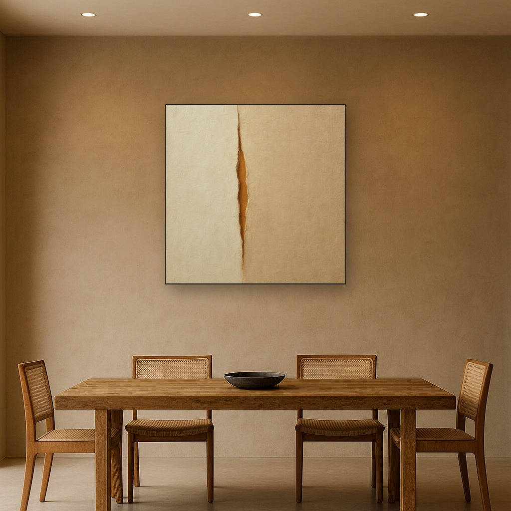Tactile Stucco & Ochre Rift No. 9 - Modern Fine Art Oil Painting - View 4