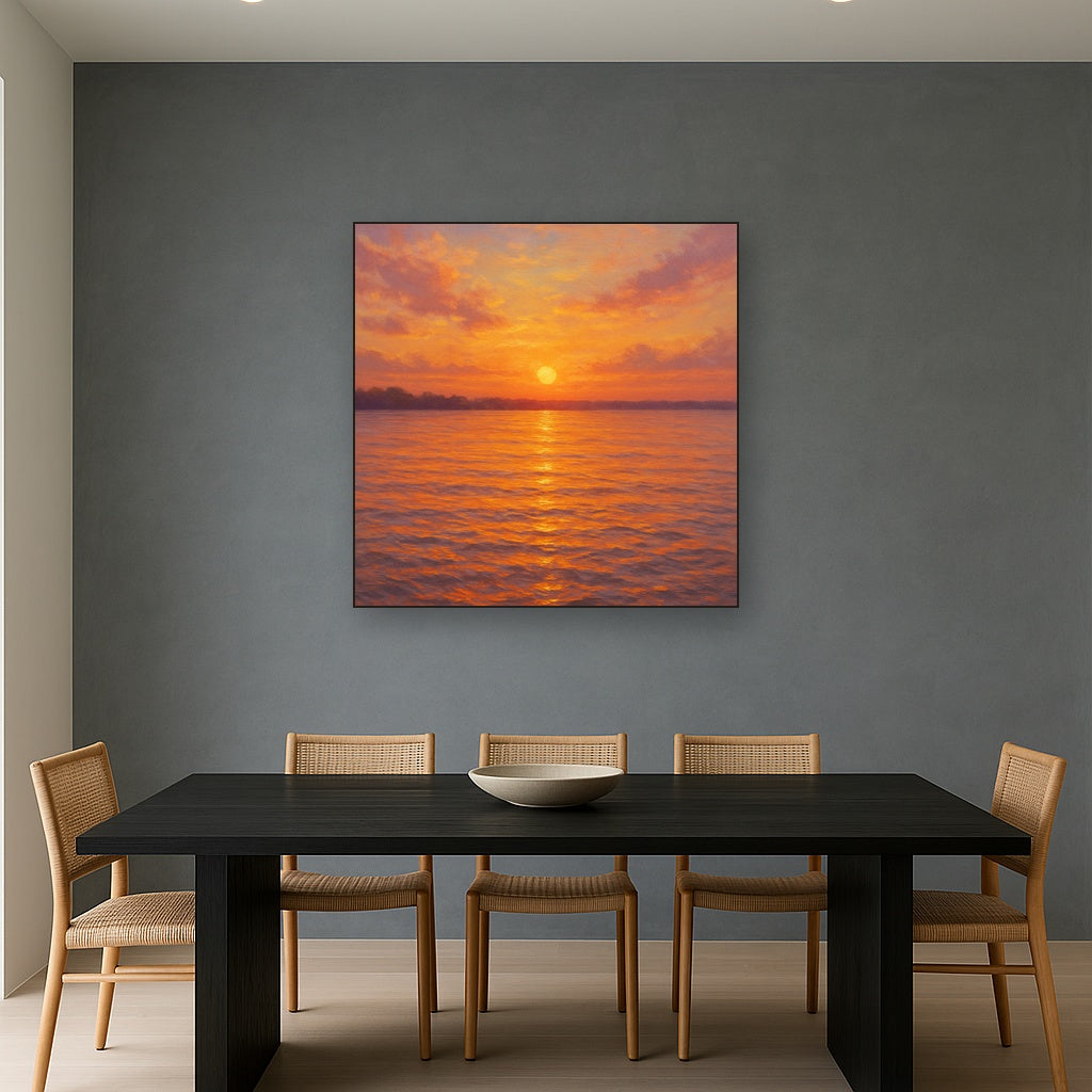 Sunset Glow on Warm Tidal Basin Waters No. 10 Fine Art Oil Painting - View 4