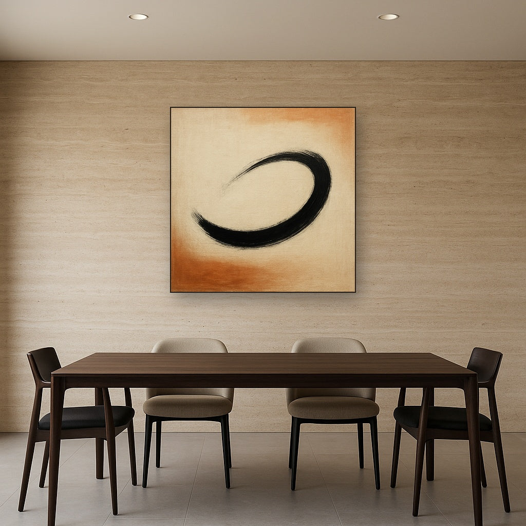 Monochrome Brushstroke Void No. 5 - Modern Fine Art Oil Painting - View 4