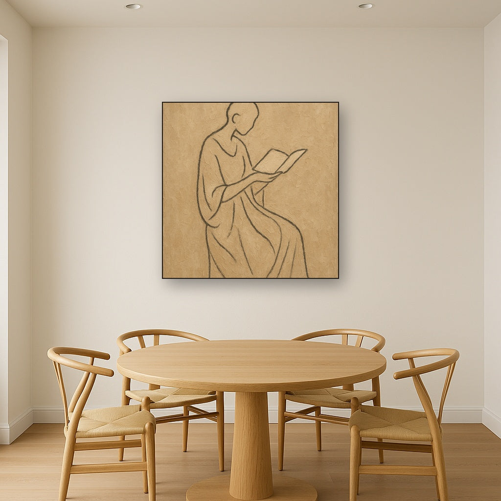 Minimalist Contemplative Silhouette Oil Painting - View 4