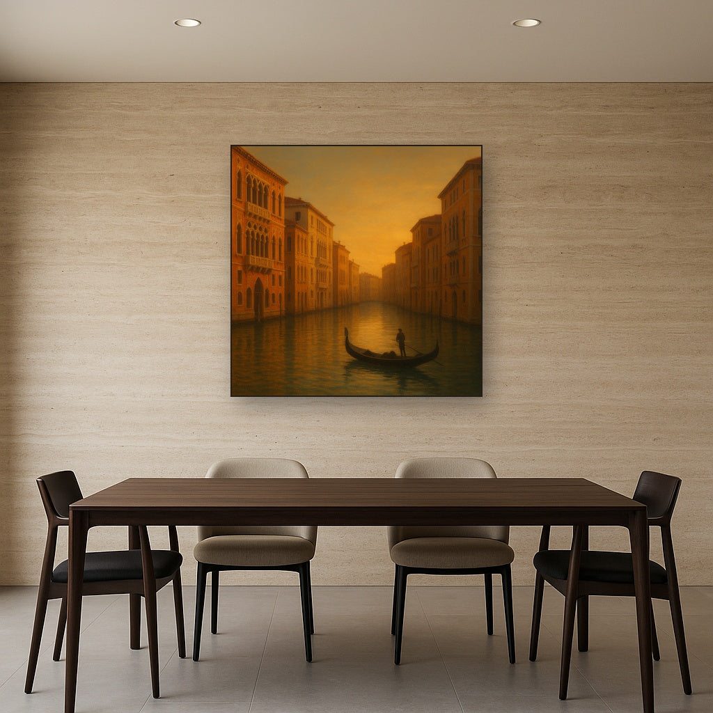 Venetian Canal Palaces at Golden Hour No. 8 Oil Painting - View 4