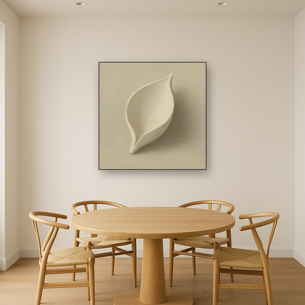 Sculpted Ivory Floral Contour No. 1 - Modern Fine Art Oil Painting - View 4