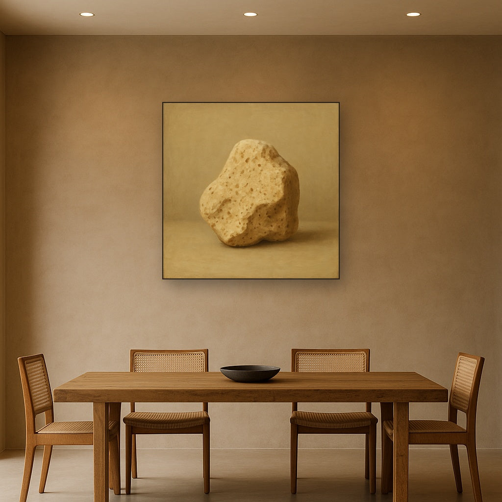 Zen Stone & Warm Grey Void No. 5 - Modern Fine Art Oil Painting - View 4