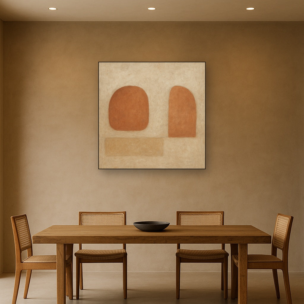 Earthy Terracotta & Weathered Plaster Wash No. 25 Oil Painting - View 4