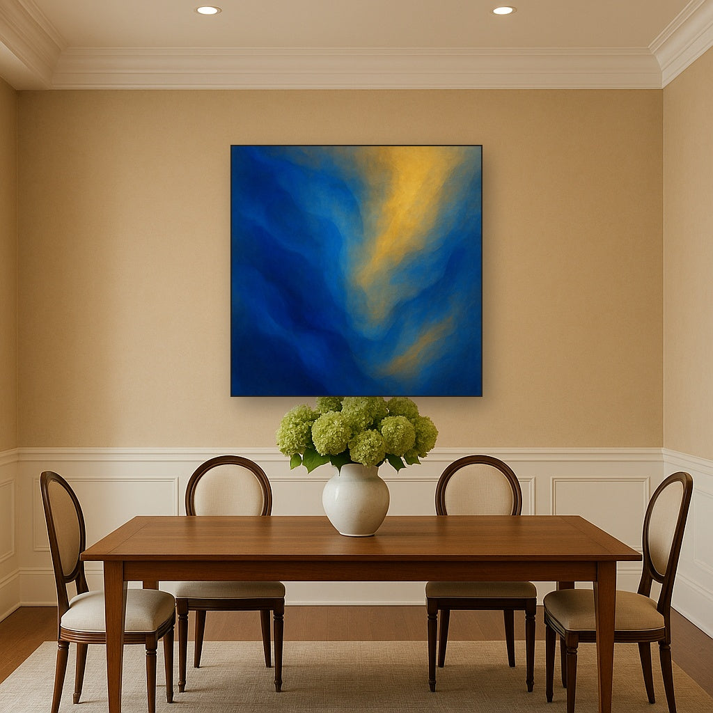 Lapis Lazuli & Golden Ochre Luminous Field No. 12 Oil Painting - View 4