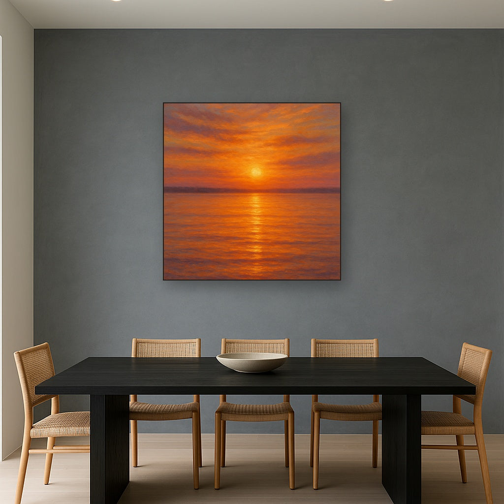 Sunset Glow on Warm Tidal Basin Waters No. 8 Fine Art Oil Painting - View 4