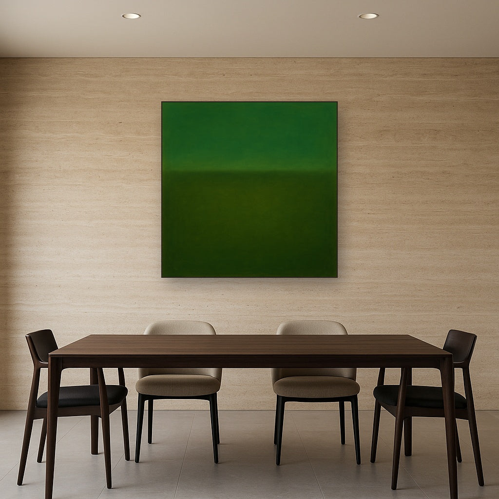 Forest Emerald & Deep Moss Contemplative Field No. 19 Oil Painting - View 4
