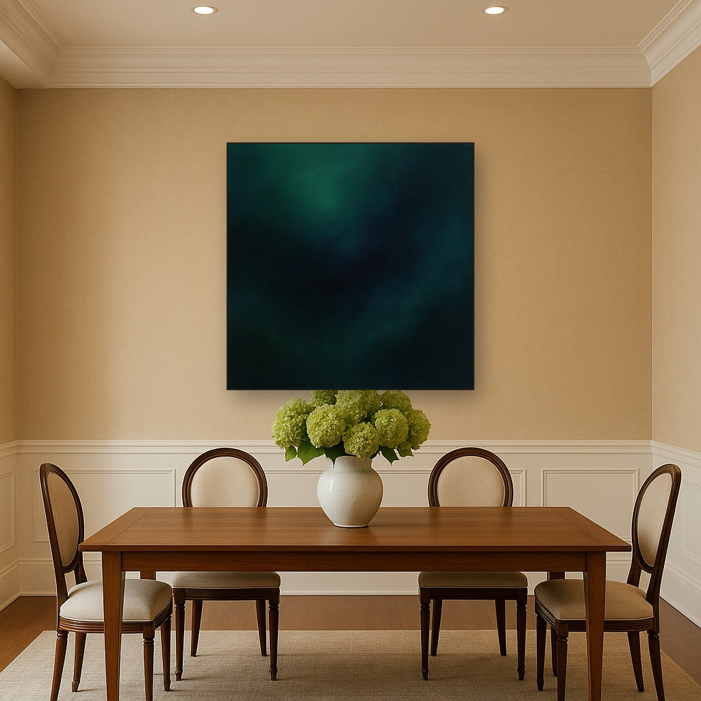 Emerald & Midnight Sapphire Sfumato Immersion No. 18 Oil Painting - View 4