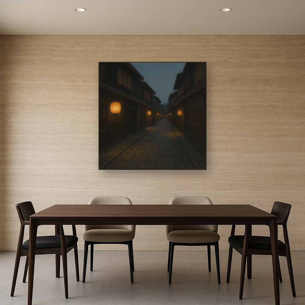 Old Kyoto Gion Alley in Soft Lantern Light No. 12 Oil Painting - View 4