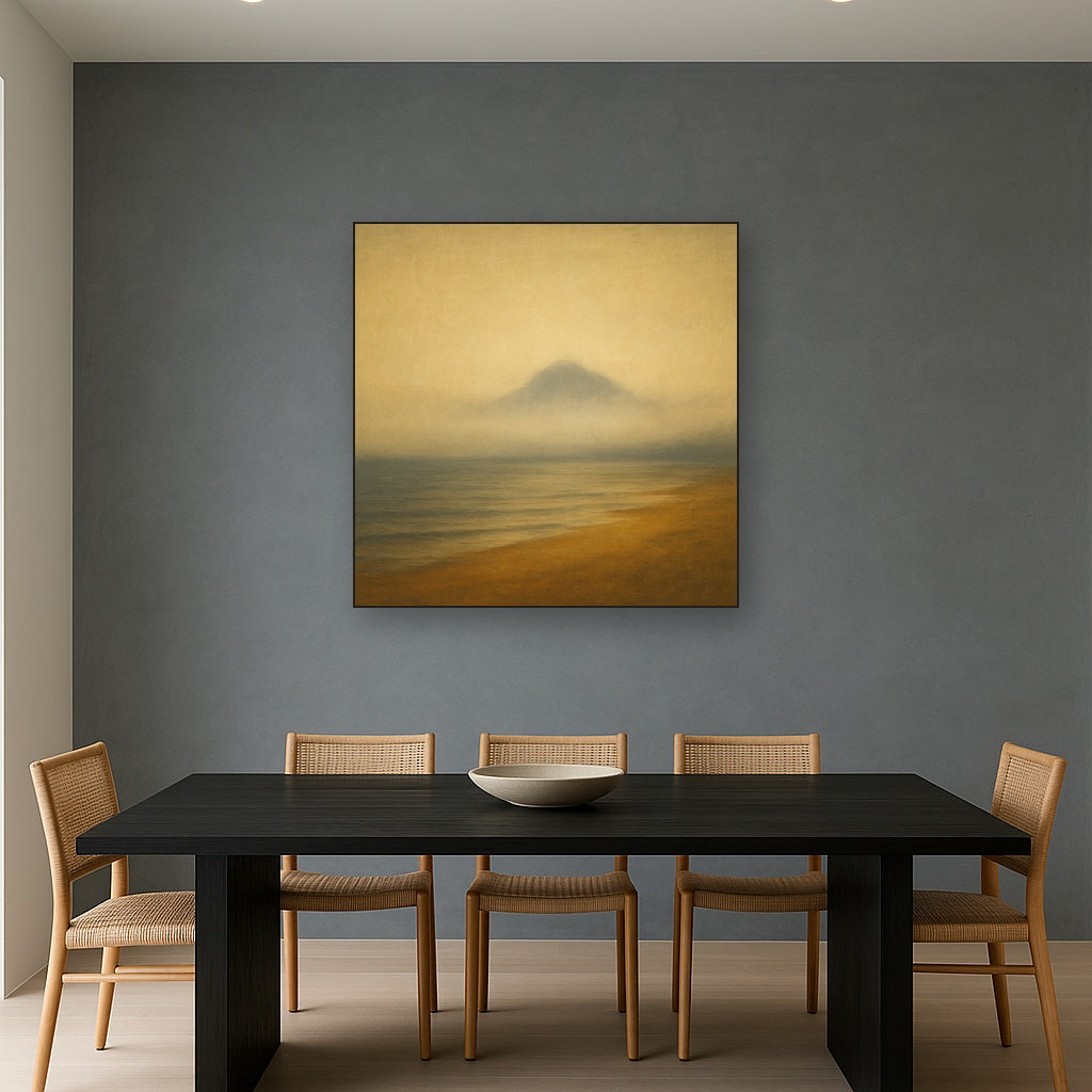 Misty Fjord & Low Clouds No. 7 - Modern Fine Art Oil Painting - View 4