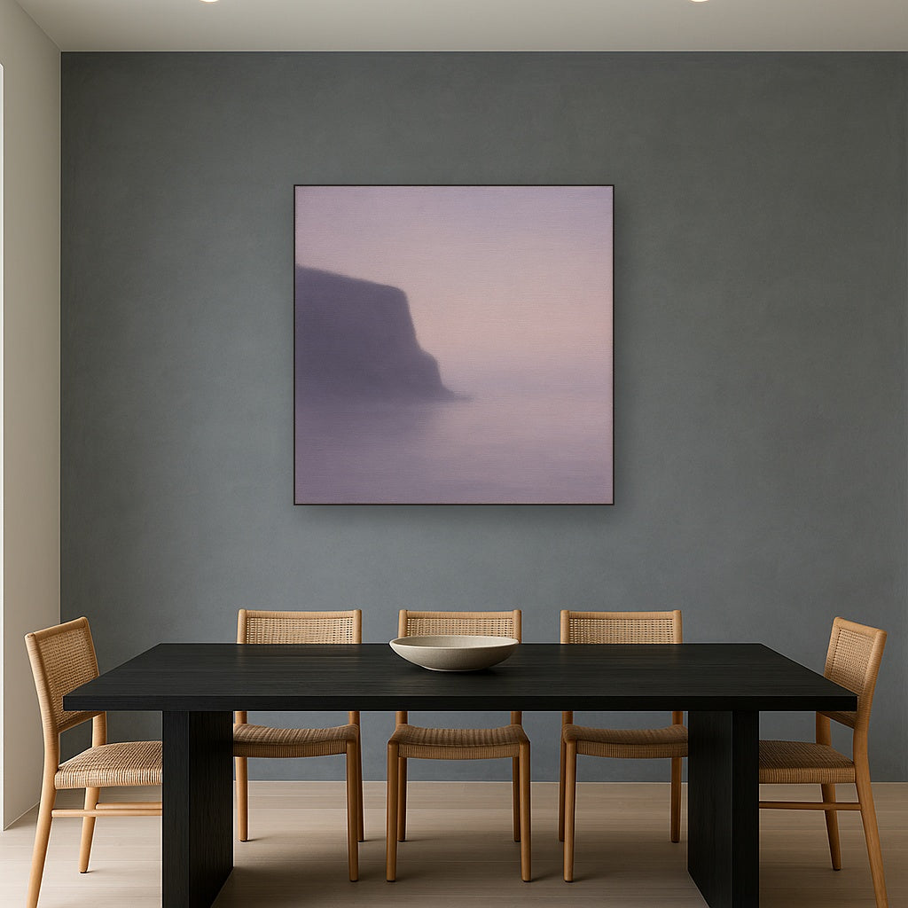 Solitary Headland in Fog No. 9 - Modern Fine Art Oil Painting - View 4