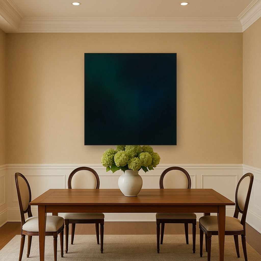 Emerald & Midnight Sapphire Sfumato Immersion No. 20 Oil Painting - View 4