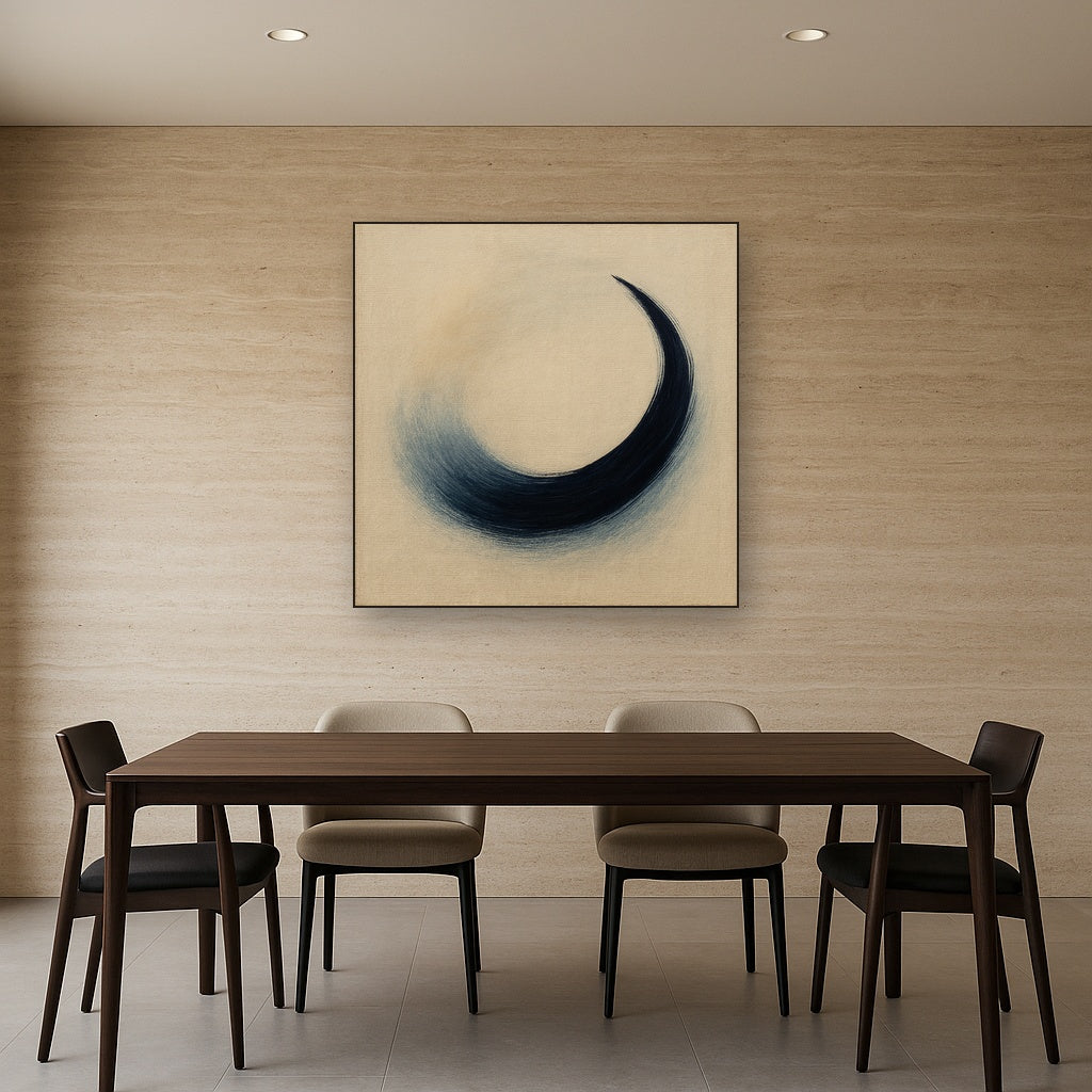 Monochrome Brushstroke Void No. 5 - Modern Fine Art Oil Painting - View 4
