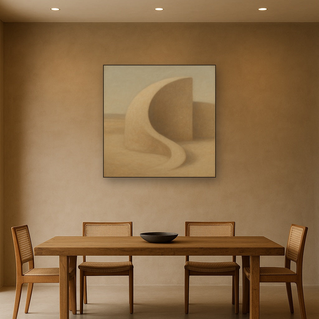 Soft Architectural Curve in Desert Bone No. 2 Oil Painting - View 4