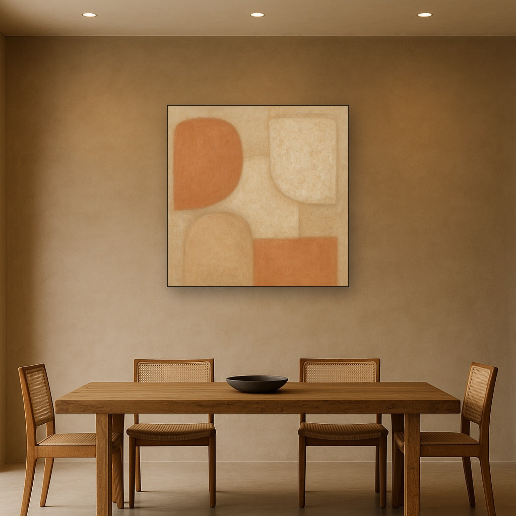 Earthy Terracotta & Weathered Plaster Wash No. 3 Oil Painting - View 4