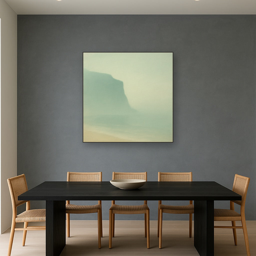 Solitary Headland in Fog No. 9 - Modern Fine Art Oil Painting - View 4