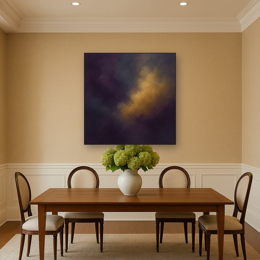 Gilded Plum & Soft Smoke Cloud Harmony No. 10 Oil Painting - View 4