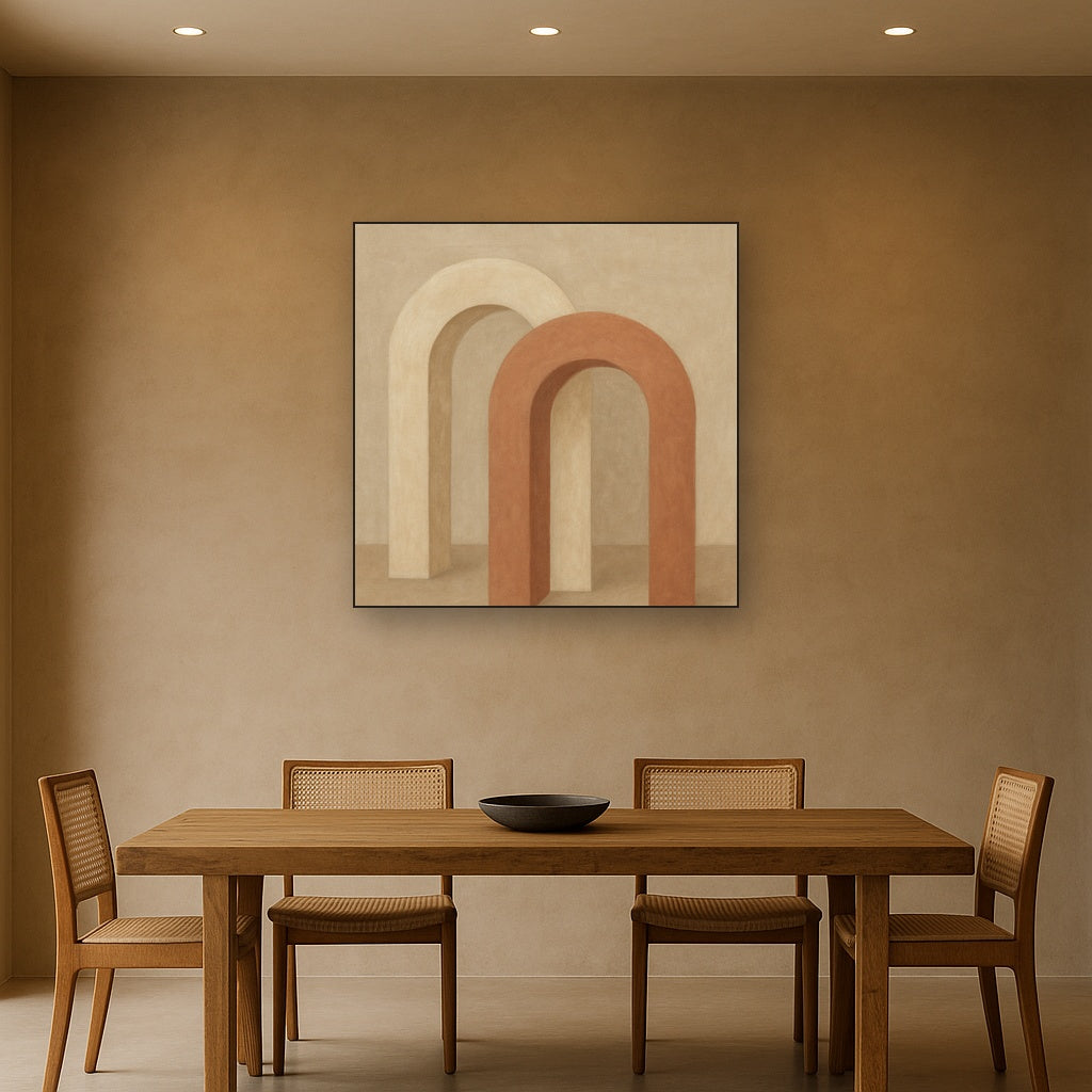 Minimalist Japandi Archways No. 10 - Modern Fine Art Oil Painting - View 4