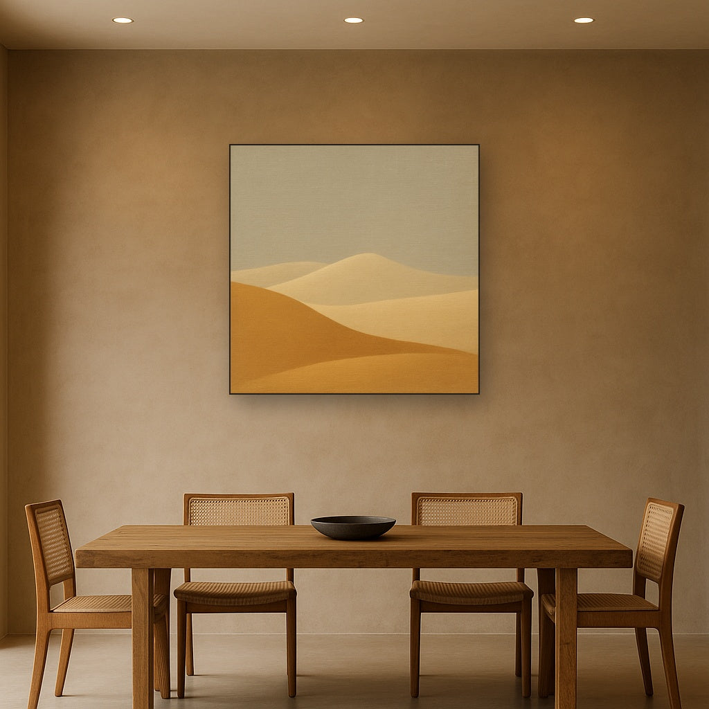 Muted Desert Dune Geometry No. 8 - Modern Fine Art Oil Painting - View 4