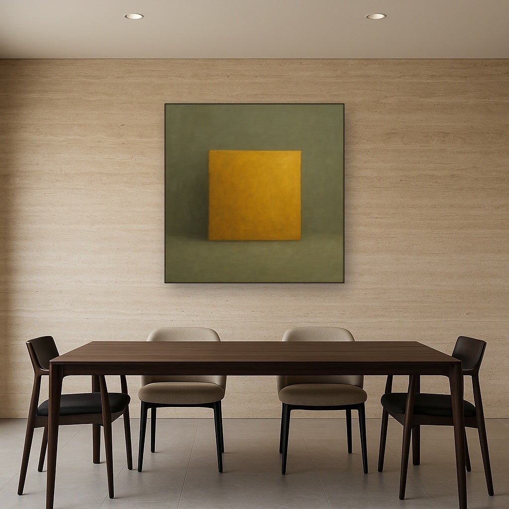 Cadmium Amber & Slate Grey Block No. 10 - Modern Fine Art Oil Painting - View 4