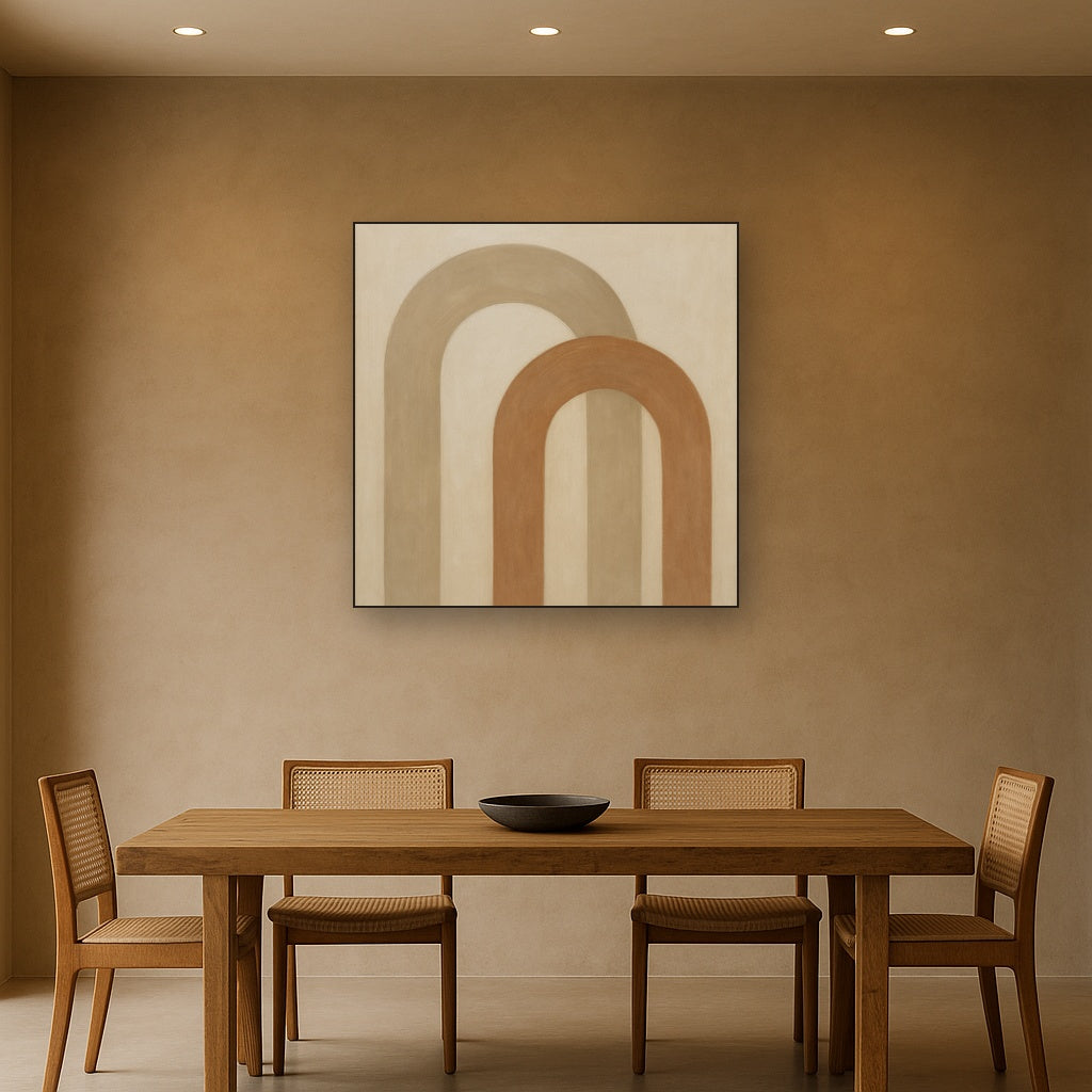 Minimalist Japandi Archways No. 10 - Modern Fine Art Oil Painting - View 4