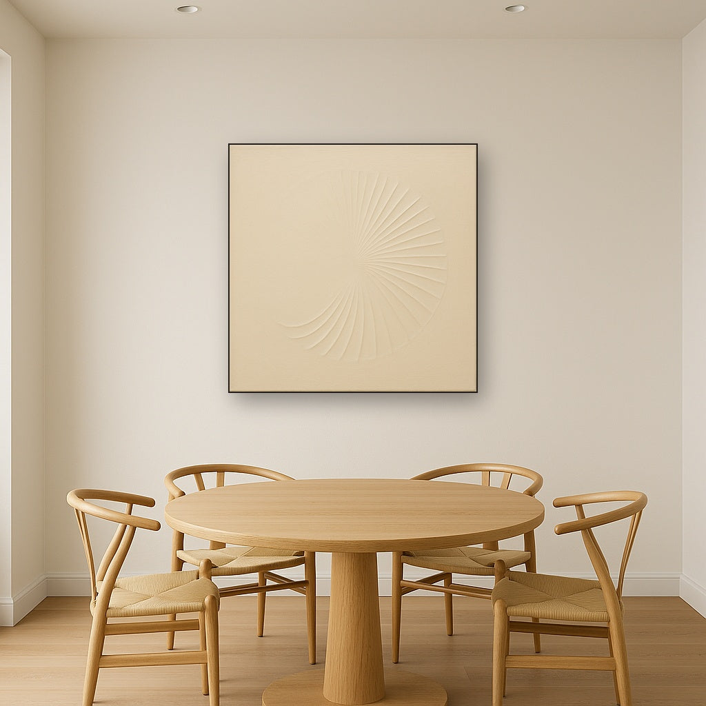 Radial Sunburst Plaster Ridge No. 5 - Modern Fine Art Oil Painting - View 4