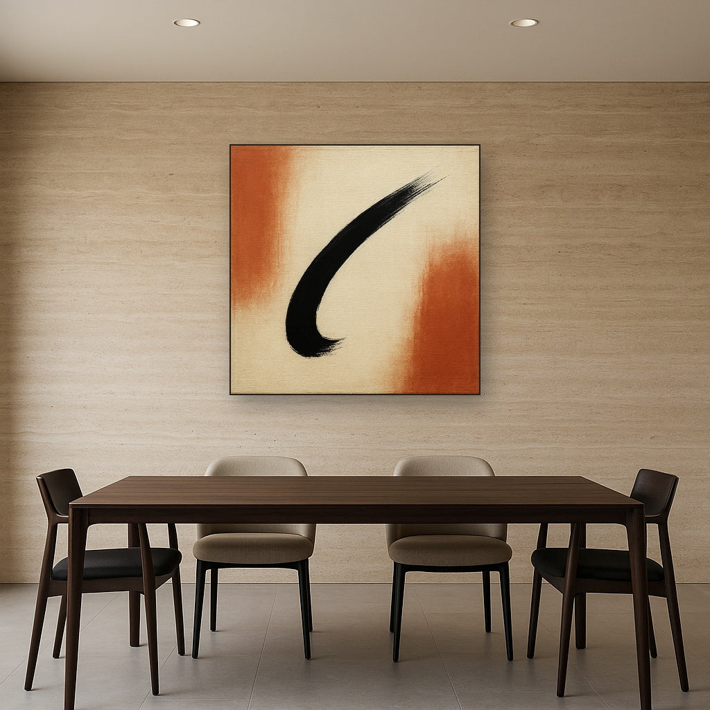 Monochrome Brushstroke Void No. 5 - Modern Fine Art Oil Painting - View 4