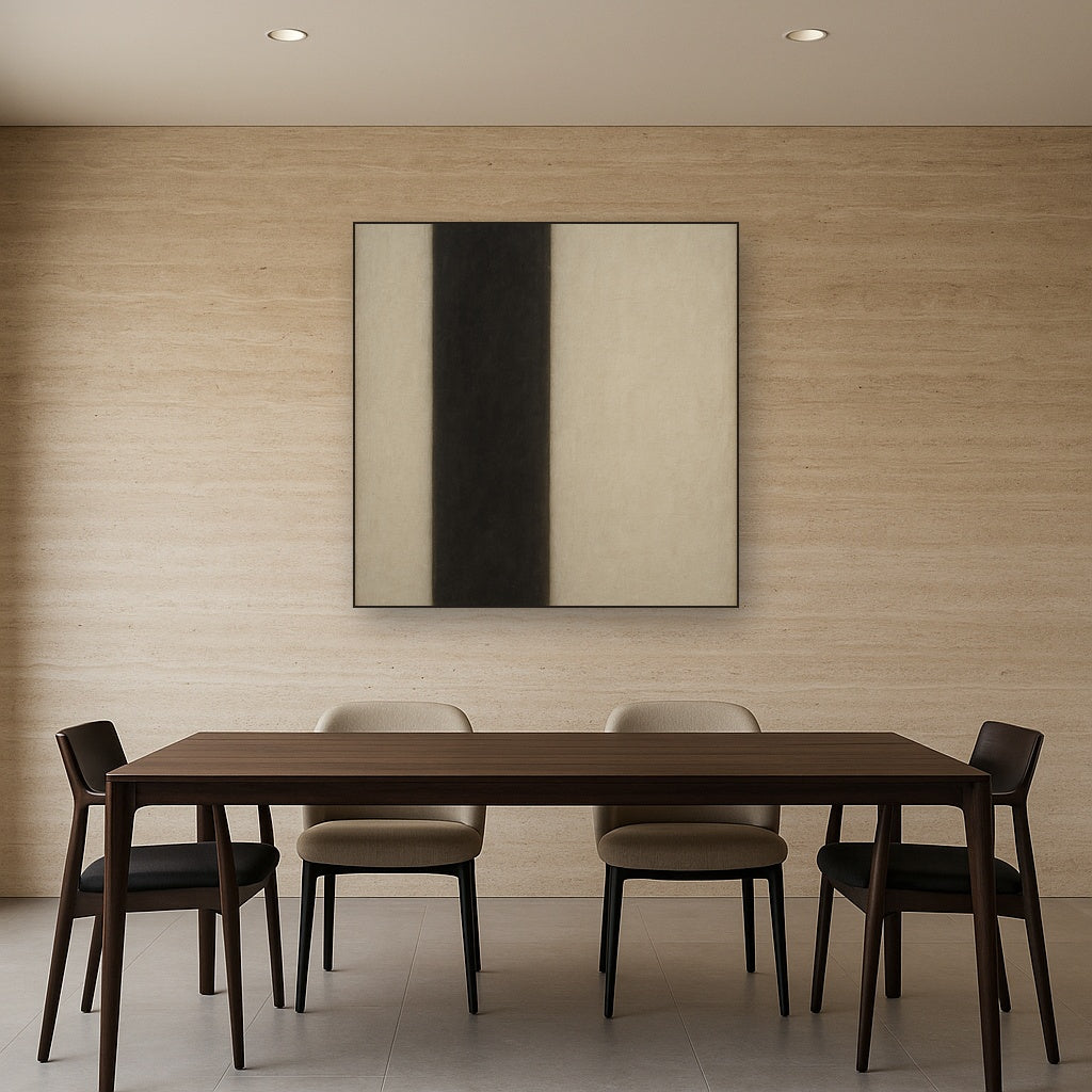 Deep Charcoal & Bone Monolith No. 1 - Modern Fine Art Oil Painting - View 4