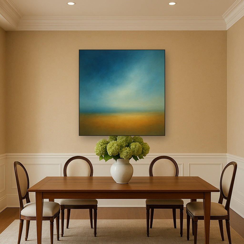 Celestial Azure & Warm Ochre Equilibrium No. 12 Oil Painting - View 4